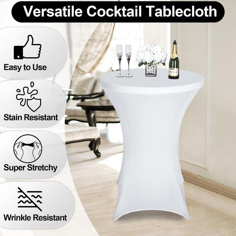Set van 3 stretch statafelhoezen, statafels spandex stretch tafelkleed 80cm, voor bistrotafel 80-85 cm, voor ronde tafel, bruiloft, verjaardagsfeest, banket, tafeldecoratie