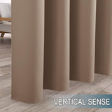 Set van 2 outdoorgordijnen, zonwering & inkijkbescherming, balkongordijn, outdoorgordijn, waterdicht, gordijn met inslagringen, paviljoen en terras, H 243 x B 132 cm, cappuccino