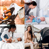 Aankleedmat voor onderweg voor baby's, XL-multifunctionele compacte luiertas met geïntegreerd aankleedkussen, vak voor vochtige doekjes en luierrugzak. Functioneel ideaal als eerste babyuitrusting