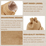 30 stuks kleine jutezakjes met trekkoord, 9 x 12 cm, herbruikbare linnen zakjes, geschenkzakjes, kleine jutezakjes voor sieraden, bruiloft, feest, Kerstmis (geelbruin)