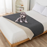 Waterdichte hondendeken, 180 x 75 cm, robuuste hondenmat als bescherming voor bank en bed, antislip hondendeken, ook voor grote honden, geschikt in de wasmachine, wasbaar (grijs)
