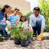 3 stuks kunststof bloempotten, plantenbakken met afwateringsgat 3 maten 15 cm, 18 cm, 21 cm, dikke groeiende plantenpotten, bloempotten plantenpot voor bloemen en planten (zwart)