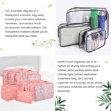 Kofferorganizer, 10 stuks, kofferorganizerset, waterdichte bagage-organizer, pakkubussen voor toiletartikelen, kleding, schoenen, cosmetica, lichtgewicht, bagage-organizer, roze kers