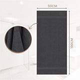 6 stuks badstof handdoeken 50 x 100 cm met ophanglus, medium handdoeken 100% katoen, zachte en absorberende handdoekenset (grijs)