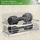 Doucheplank, doucheplank zonder boren, 3 stuks badkamerplankorganizer, badkamerplank, badkamerorganizer, zilver.