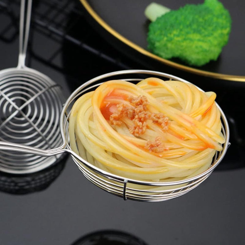 Keukenzeef roestvrij staal vergiet pastazeef fondue zeef scheeplepel zeef zeeflepel zeef zeeflepel voedselzeef sleuflepel skimmer lepel voor hot pot keuken bakken koken 4 stuks S