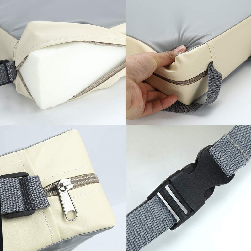 Zitverhoging voor baby's, draagbaar zitkussen, design voor kinderen (grijs/beige)