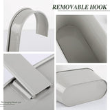 2 stuks hangende metalen bloempot met haken, voor balkon, bloempot, hangend, voor decoratie, balkon, tuin, muur, binnen en buiten, grijs