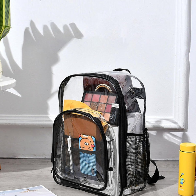 Transparante pvc-schoolrugzak, transparante rugzak, transparante boekentas voor werk en reizen, ideaal voor dagelijks gebruik, school en reizen