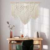 Grote macramé wandtapijt, Boheems chic, geweven wandtapijt, boho, wanddecoratie, katoenen touw, wandtapijt, muurdecoratie, kunsthandwerk voor slaapkamer, woonkamer, woning, wandgordijn,