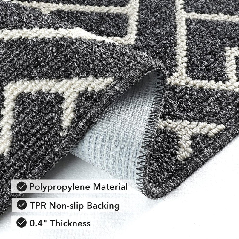 Binnendeurmat Zwart 50 x 80 cm, Waterdichte Deurmat, Vuilvangmat, Antislip Binnendeurmat voor Entree, Hal, Tuin, Binnen, Huisdieren...