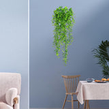 2 stuks kunstklimop, groene hangplanten, wijnstokken, hangende kunstplanten, plastic planten, hangende kunstplanten voor binnen, muur, hangmanden