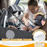 Universele regenhoes voor babyzitje , afdekbare draagopening en luchtgaten, contactvenster, met zak, noodzakelijke bescherming voor baby's of huisdieren (donkergrijs)