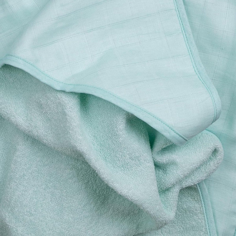 Babyhanddoek met capuchon, badhanddoek, dubbelzijdige babyhanddoek met capuchon, mintgroen