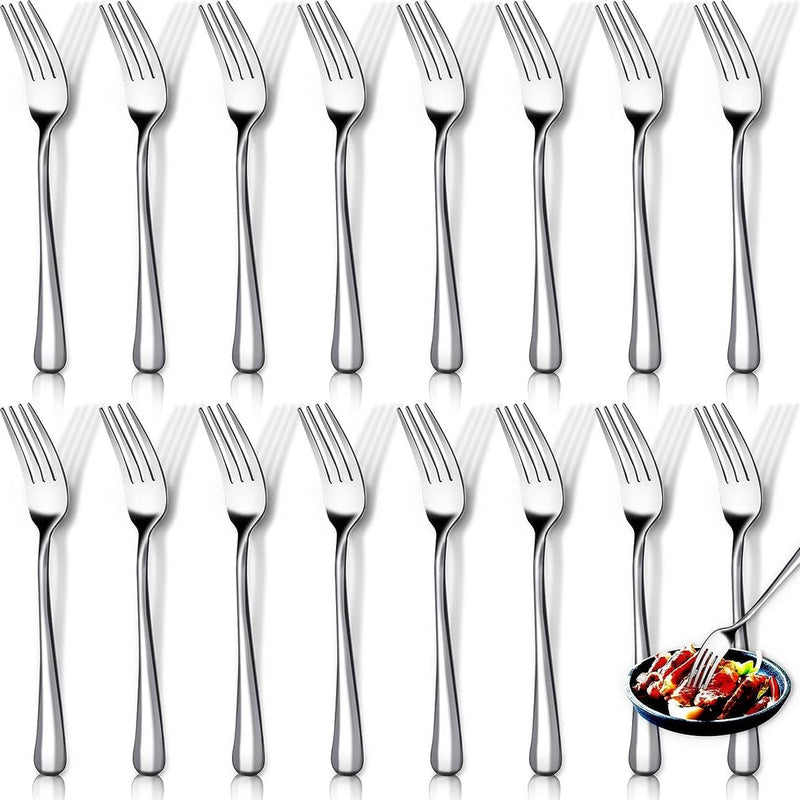 16-delige vorken, roestvrijstalen vorkenset, tafelvorken van 20,3 cm, dinervorken, spiegelgepolijst, vaatwasmachinebestendig, bestekvorken voor thuis, restaurant, hotel