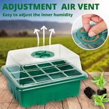 Pakket van 8 binnenkas kweekbox, zaadstartbak 96 cellen, mini broeikasvoortplantingsset, zaailingstartbakken, mini kweekbak voor zaailingplant (groen)