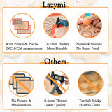 Bakmat siliconen met meting, 3-delige set, anti-aanbaklaag, siliconenmat bakken voor macaron, cake, brood, pizzamat, deegmat, uitrolmat (rood)