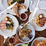 Steakbestekset, roestvrij staal, 6 tafelmessen en 6 vorken, steakbestekset voor 6 personen, vorken en messen, set voor huis/restaurant/hotel, hoogglans gepolijst en vaatwasmachinebestendig