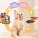 2 stuks platte kattenbakken, diameter 18 cm, kattenvoerbak, kattenbak, siliconen voerbak voor droogvoer en natvoer