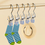Klemhaken, 30 klemhaken, bootophanging, mini-kledinghaken, wasophanging, handdoekophanging, zonder naaien, klemmen, sokkenklemmen, haken voor handdoeken, klemmen, metaal (blauw)