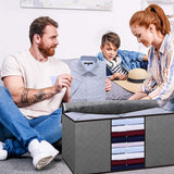 4-delige kledingopbergtas, 90 liter, organisator met grote capaciteit voor kleding, dekbedden, dekens, beddengoed met ritssluiting en transparant venster, dikke en ademende stof