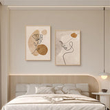 Set van 2 abstracte beige posters, abstracte canvasafbeeldingen, esthetische wandschilderijen, zonder lijst, wandschilderijen, boho-wanddecoratie voor woonkamer, slaapkamer, 40 x 50 cm