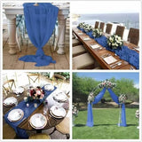 Chiffon tafelloper, 300 x 70 cm, donkerblauw, chiffon, decoreren, tafeldecoratie, romantische bruiloftsloper, tule decoratieve stof voor bruiloft, bruidsfeest, babyshower, verjaardag,