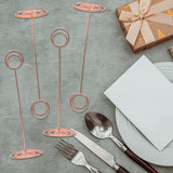 12 stuks 22 cm fotohouders, plaatskaarthouder, memohouder, metalen kaarthouder, bruiloft, voor bureaunotities, tafelkaarten, foto's, bruiloft, verjaardag, feestdecoratie (roségoud)