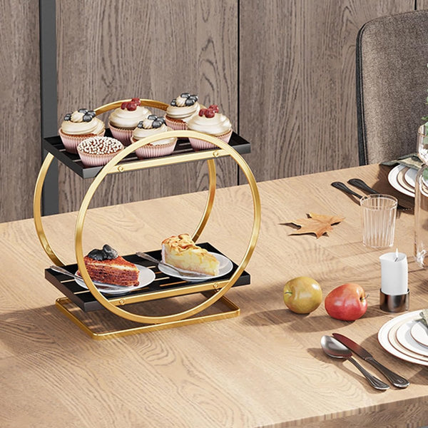 Organizer voor parfum, huidverzorging-organizer, grote inhoud, make-up vanity caddy, 2 niveaus cosmetica-display voor badkamer, organizer op het werkblad, goud