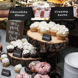 Mini-krijtbordset, kleine leisteen voor etikettering, kunststof buffetborden, krijtbord mini-tafelbladborden, voor prijskaartjes, bruiloft, feest, catering (zwart)