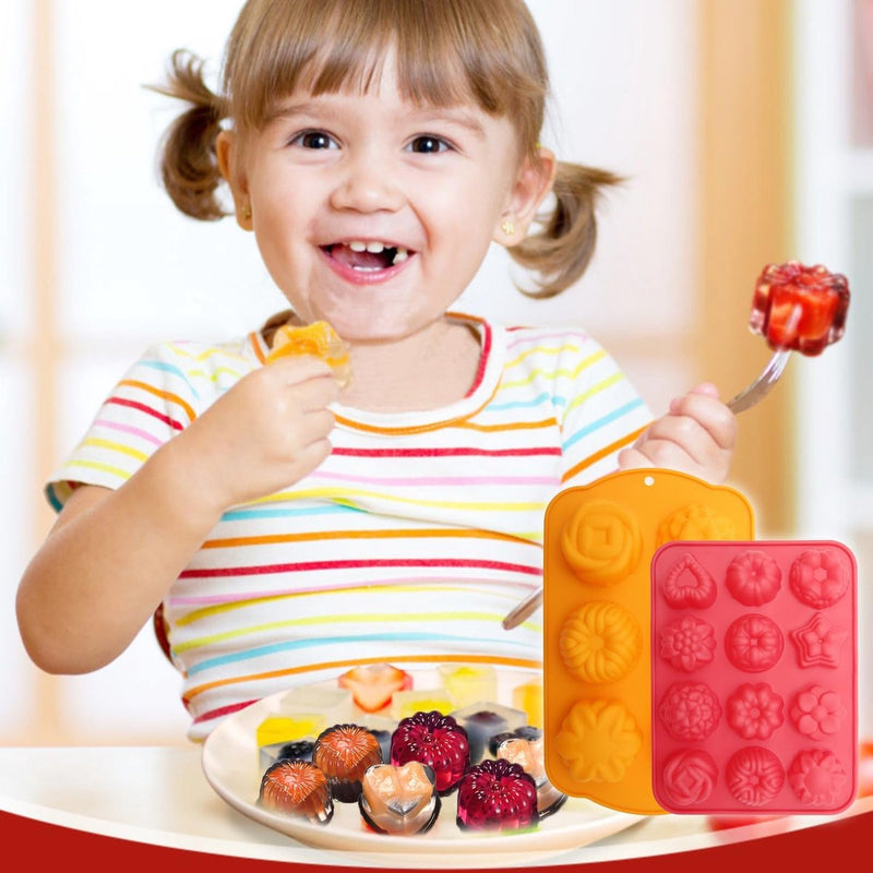 4 stuks multivorm muffinborden siliconen groot, 12 bakvormen met antiaanbaklaag siliconen muffinvormpjes met bakkwast, siliconen bakvormen voor cake, chocolade, kaas fondant