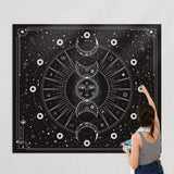 Wandtapijt maanfasen wanddoek zwart wandtapijt maan wanddecoratie psychedelisch tapijt gothic wandtapijten wandtapijt trippy wanddoek muur opknoping muur deco 180x230cm