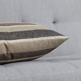 Set van 2 gestreepte kussenhoezen, kussenhoes, linnenlook, bankkussen, decoratieve kussenhoes, sierkussen, decoratieve bankkussenhoes voor bank, kantoor, bank, slaapkamer, woonkamer, 40 x 40 cm, koffie