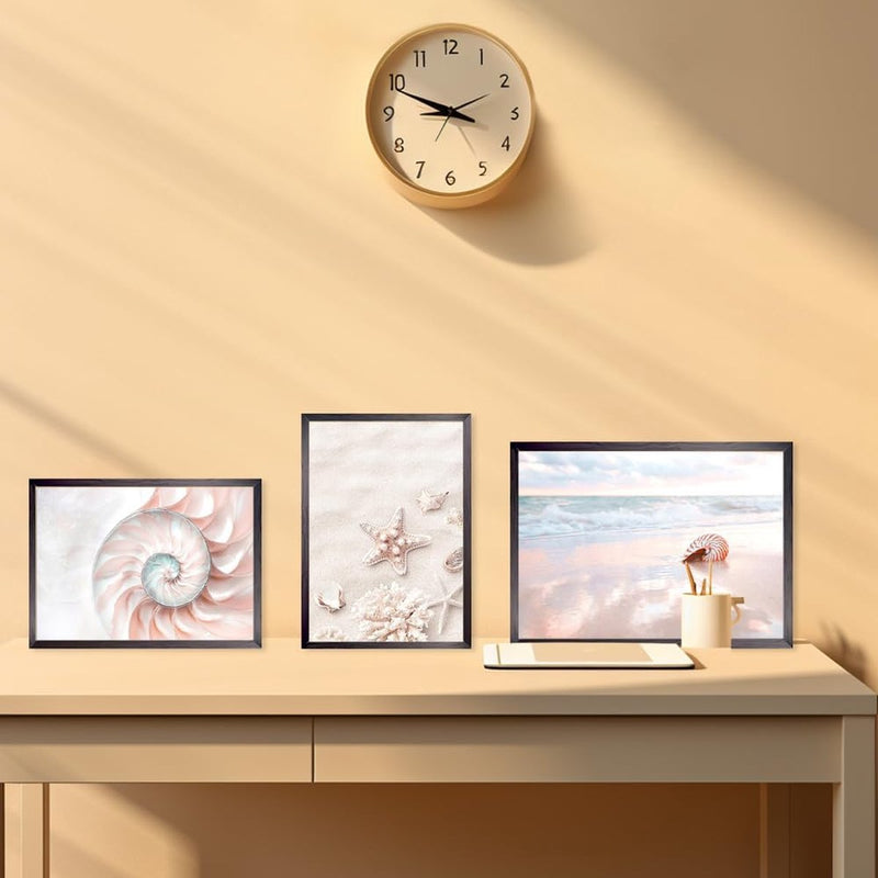 Premium posterset van 6 muurfoto's Woonkamer Moderne muurfoto's Strandposter Wanddecoratie Moderne posterset Strandmotief Muurfoto's voor woonkamer, studeerkamer, eetkamer