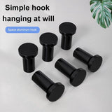 Kapstokken, zwart, 6 stuks enkele kapstokken, handdoekhaken, wandkapstokken, wandhaken, robuust voor het vastschroeven aan kledingkast, keuken, badkamer, kinderkamer (zwart)