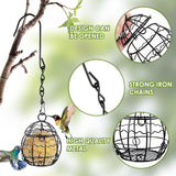 4 stuks voederdispensers, vogelvoederstation, wildvogelvoederdispenser, metalen vlechtwerk, voederdispenser voor wilde vogels, voederdispenser voor tuin, buiten, wilde vogels, mussen, roodborstjes