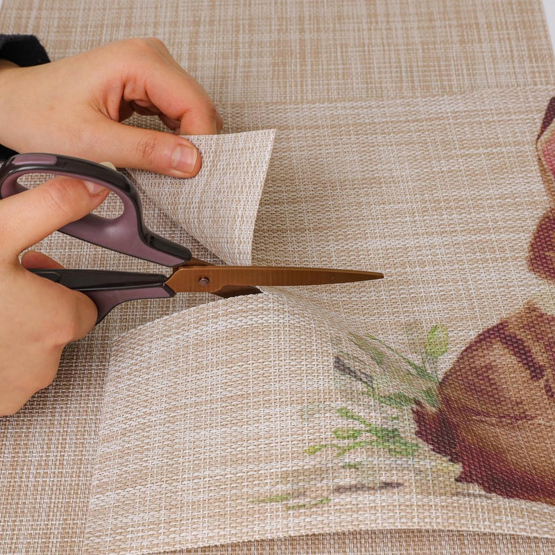 Afwasbare placemats, set van 6, paaseieren met bloemen, cartoon, konijn, tafeldecoratie Pasen, lente, banket, placemats, vakantie, party, decoratie, placemats seizoensgebonden placemats