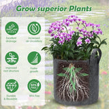 27 l stoffen plantenzak aardappelzak met handvat, herbruikbare plantenzak voor het kweken van aardappelen, tomaten, groenten, bloemen, verdikte en geventileerde tuinpot, 5 stuks, grijs