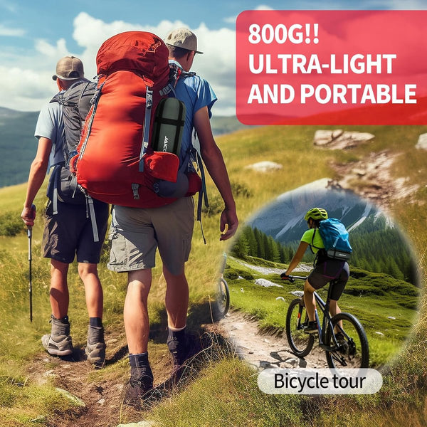 Slaapzak, 3 seizoenen, ultralichte mummieslaapzak [800 g], slaapzak kleine verpakkingsmaat & volwassenen - outdoor, camping, trekking, indoor