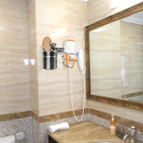 Föhnhouder roestvrij staal, haardrogerhouder zonder boren, zelfklevende houder, glanzend gepolijst roestvrij staal (föhnhouder)