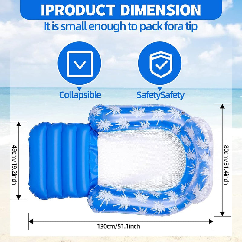 Luchtmatras, zwembad voor volwassenen, waterhangmat met net, opblaasbaar luchtmatras, zwembad, fauteuil, zwembadspeelgoed, zwemstoel, zwembadhangmat
