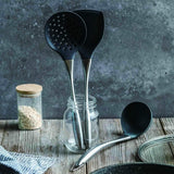 Wokspatel en pollepel, Wokaccessoires, Keukengereiset, 34cm Spatel voor Wok, Chinese Wokgereedschapset, 304 roestvrij staal (grijs)