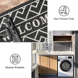 Deurmat voor binnen, 50 x 80 cm, zwart, antislip, wasbaar, vuilvangmat, waterabsorberende deurmat, vuilvanger, tapijt voor ingang, voordeur, patio, hal