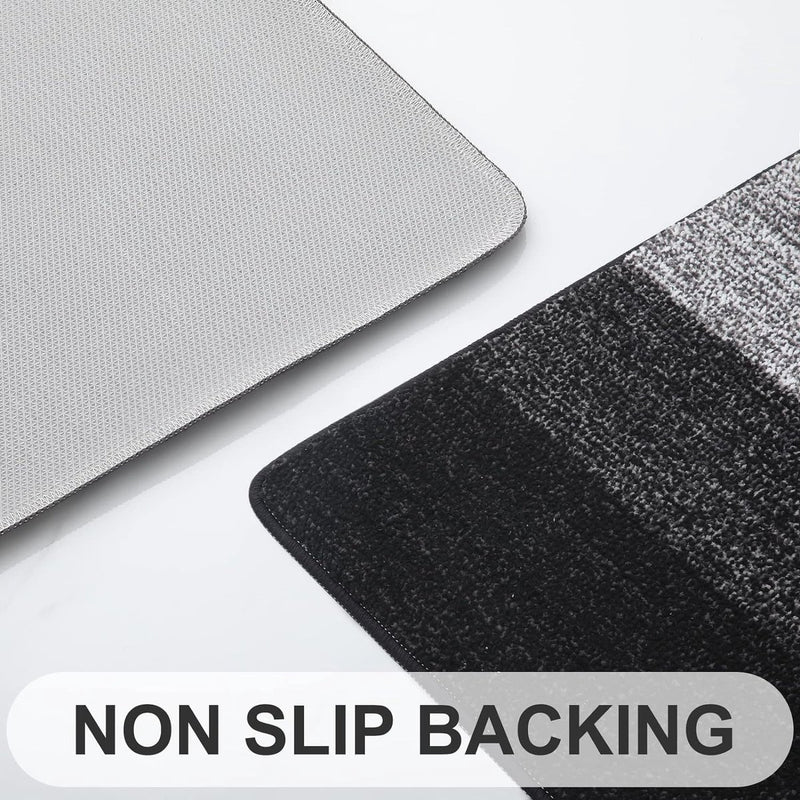 Indoor Dirt Trapper Mat, Antislip Deurmat, Machinewasbaar, Robuuste Deurmat, Absorberende Deurmat voor Honden, Ingang, Voordeur (60 x 90 cm, Zwart)