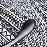 Vloerkleed voor binnen en buiten, rond, lage pool, machinewasbaar, water- en vlekafstotend tapijt voor woonkamer, slaapkamer, eetkamer, thuiskantoor, 120 cm, zwart