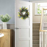 Kunstdeurkrans, lentekrans, kunstbloemenkrans, decoratieve wandkrans, hangende decoratie voor lente, zomer, bruiloftsfeest, festival, 40 cm