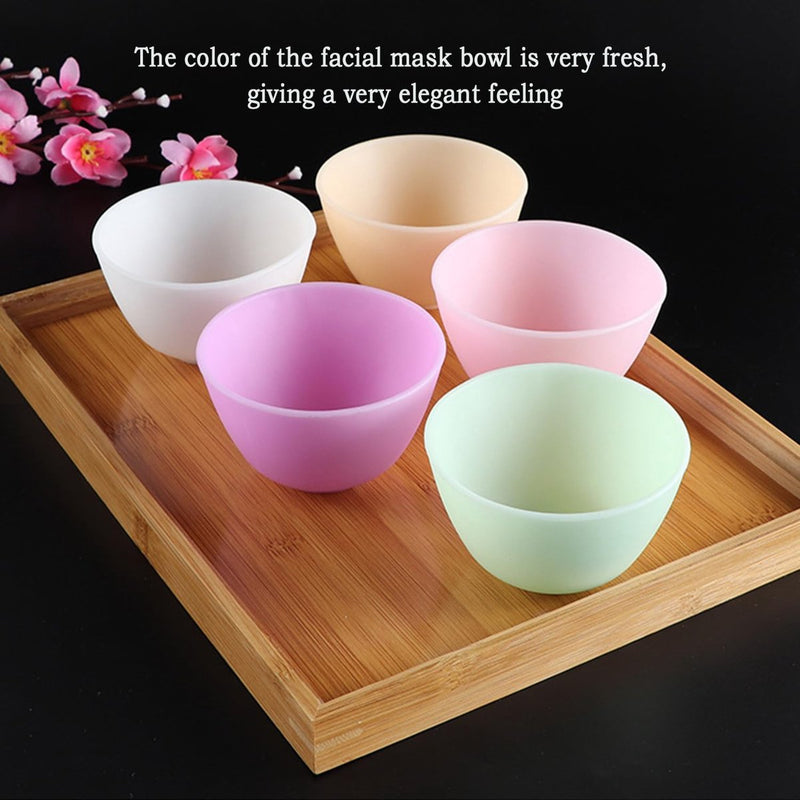 5 stuks siliconen gezichtsmasker kom, schaal voor huidverzorging, draagbare siliconen schaal, silicagel, voor doe-het-zelf gezichtsmasker, gezichtsverzorging, schoonheidssalon gereedschap,