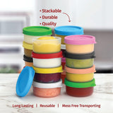 Kruidenbekers met deksels, 16 stuks 37 ml saladedressingcontainers voor kleine voedselopslagcontainers Lekvrij herbruikbaar plastic BPA-vrij lunchbox Picknick reizen