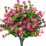 Kunstbloemen, 4 stuks Kunstbloemen Groen UV-bestendige planten Heesters Nepbloemen Binnen Buiten voor Huis Tuin Bruids Bruiloft Feestdecoratie (roze)