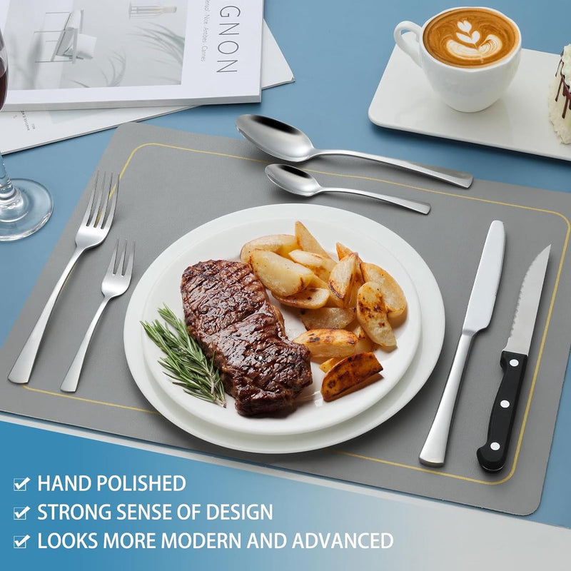 Bestekset, 72-delige bestekset voor 12 personen met steakmes, mes vorklepel, roestvrijstalen bestek voor familie/feest/restaurant, spiegelglans gepolijst & vaatwasmachinebestendig